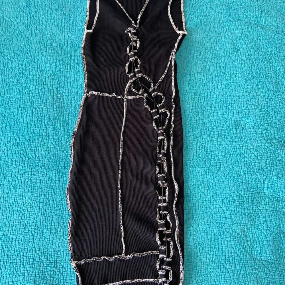 Black Dress with White Stitching